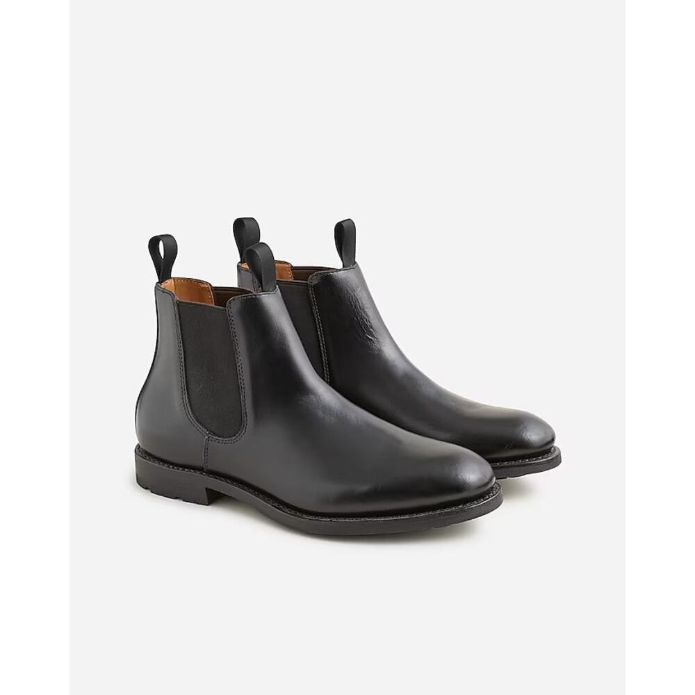 J. Crew Leather upper Kenton Chelsea Boots Pull-On Block Heel Black Size  9 NWOB